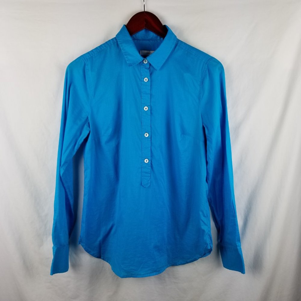J Crew Button Down Blue Blouse size 4